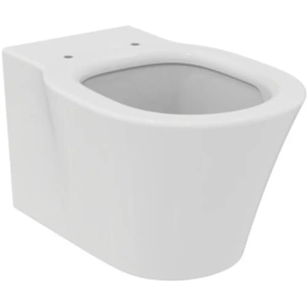 Weißes Wand-WC von Ideal Standard mit glatter Oberfläche. Die Form ist oval und schlicht gestaltet, geeignet für verschiedene Badezimmerkonfigurationen.